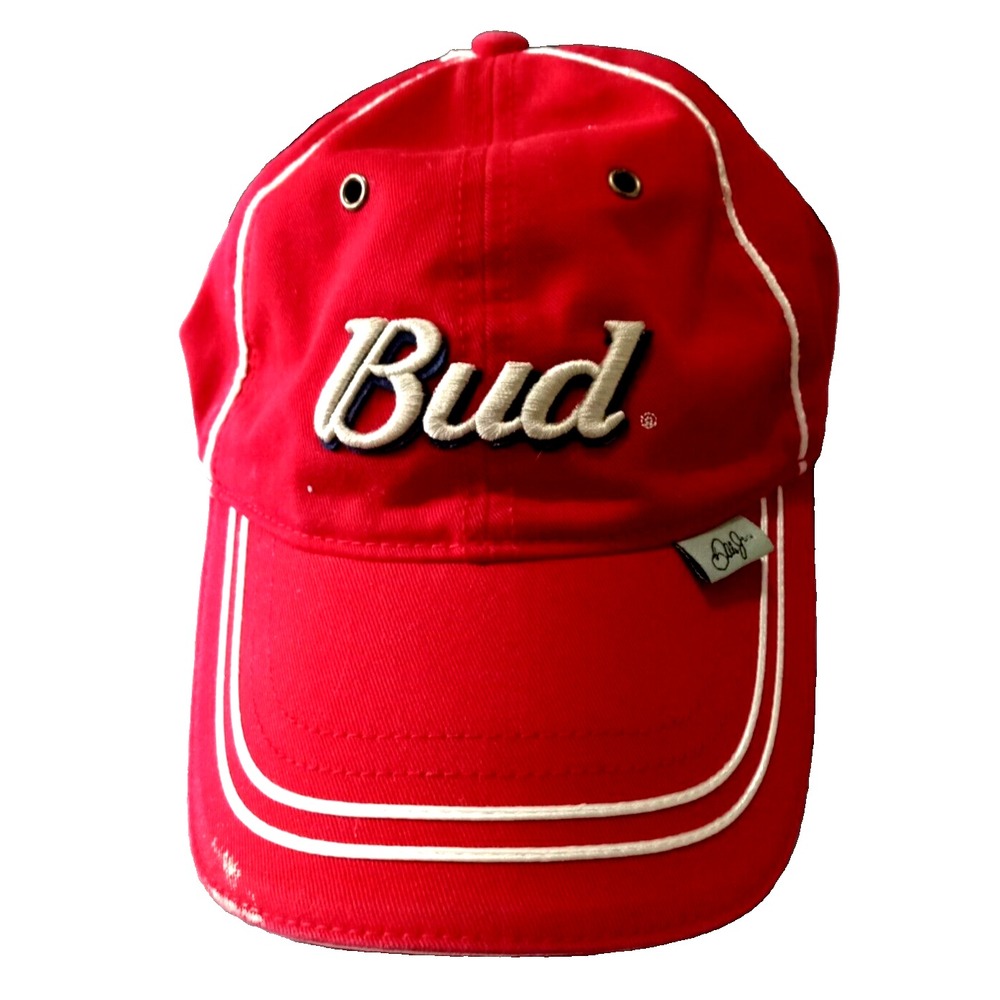 Action Budweiser Dale Earnhardt Jr Hat Mens OSFA Red NASCAR Racing #8 Cap